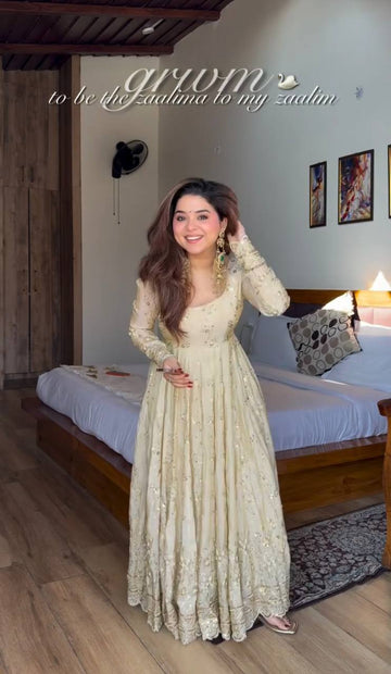 Luxe Ivory Heavy Embroidered Suit Set