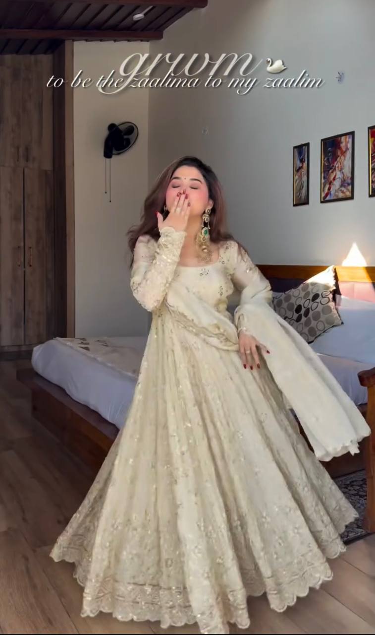 Luxe Ivory Heavy Embroidered Suit Set