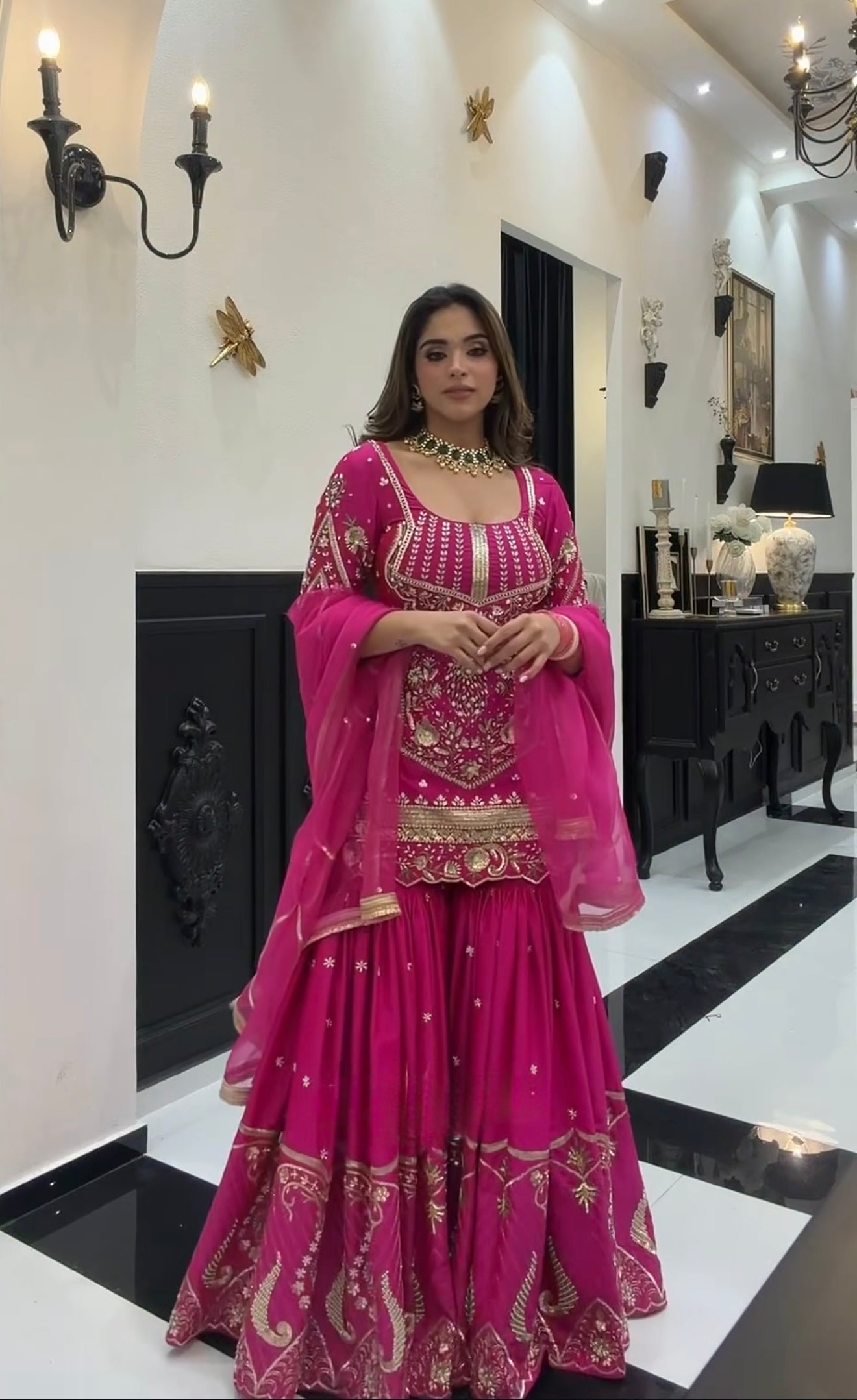 Eshaal Pink Wedding Wear Kurta Set