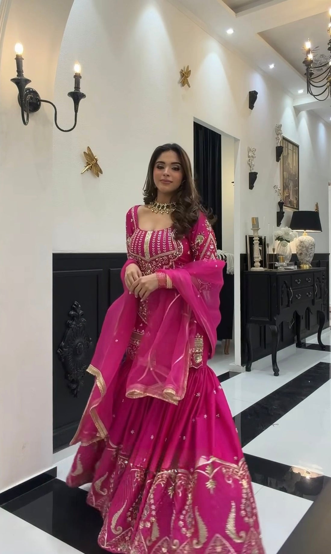Eshaal Pink Wedding Wear Kurta Set