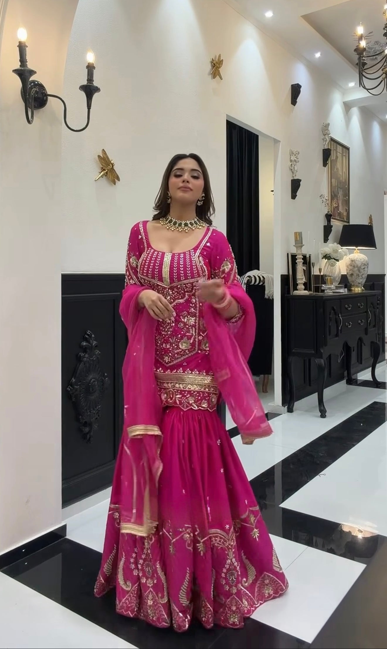 Eshaal Pink Wedding Wear Kurta Set