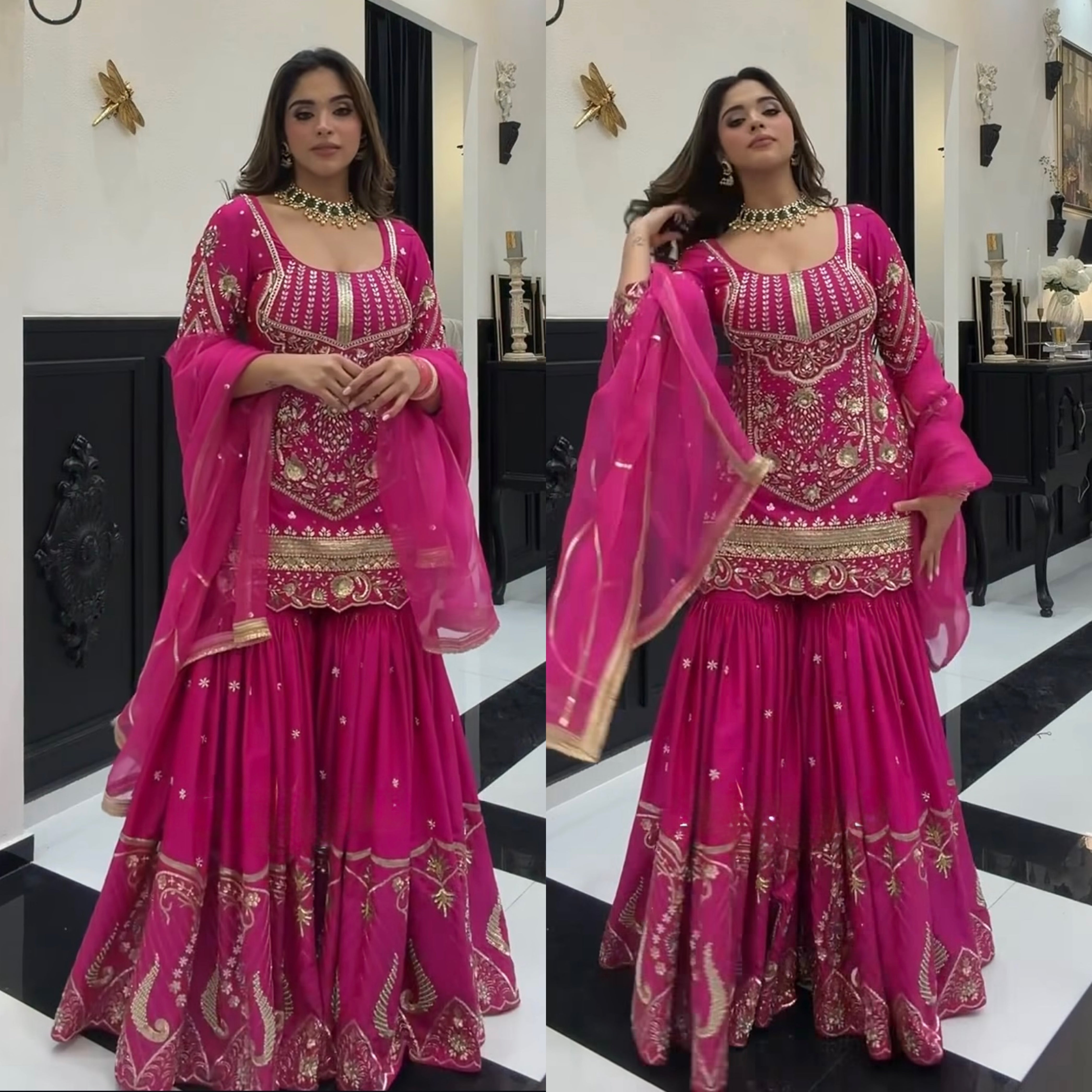 Eshaal Pink Wedding Wear Kurta Set