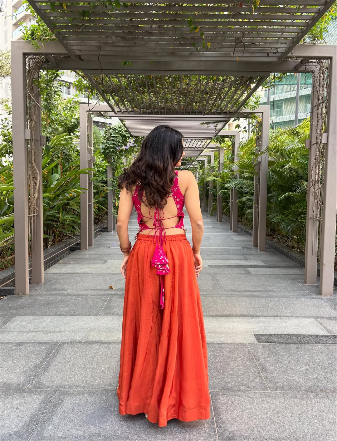 Siyaana Pink & Orange Heavy Embroidered Sharara Set