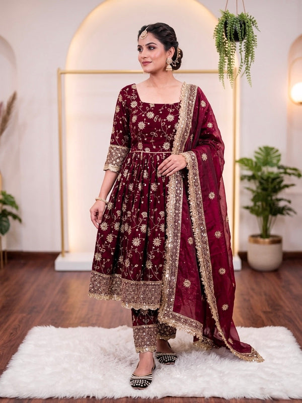 Meher Noor Royal Anarkali Set