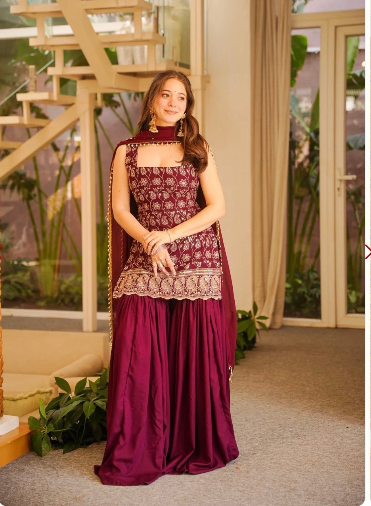 Reeva Green Heavy Embroidery Gharara Set