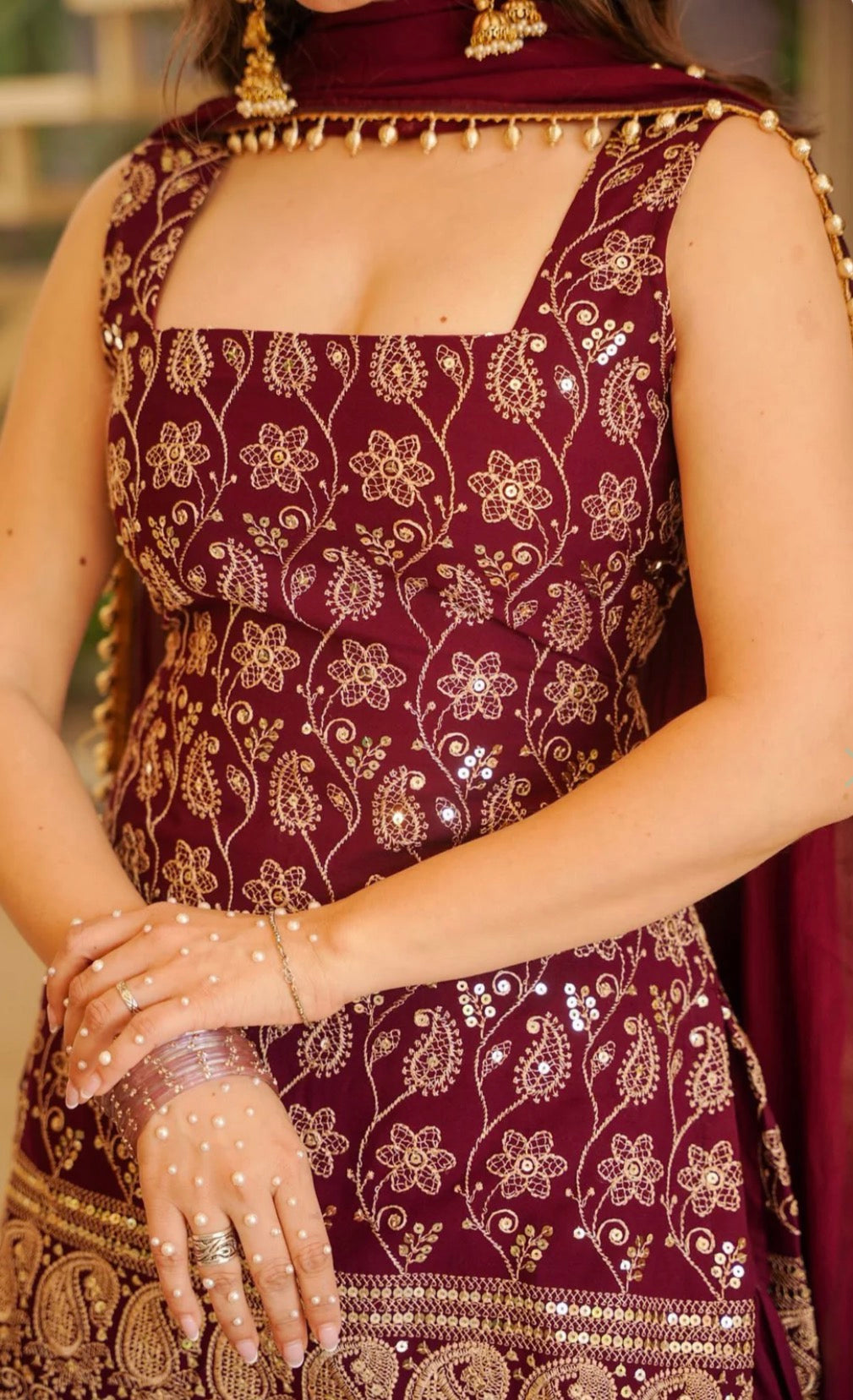 Reeva Green Heavy Embroidery Gharara Set