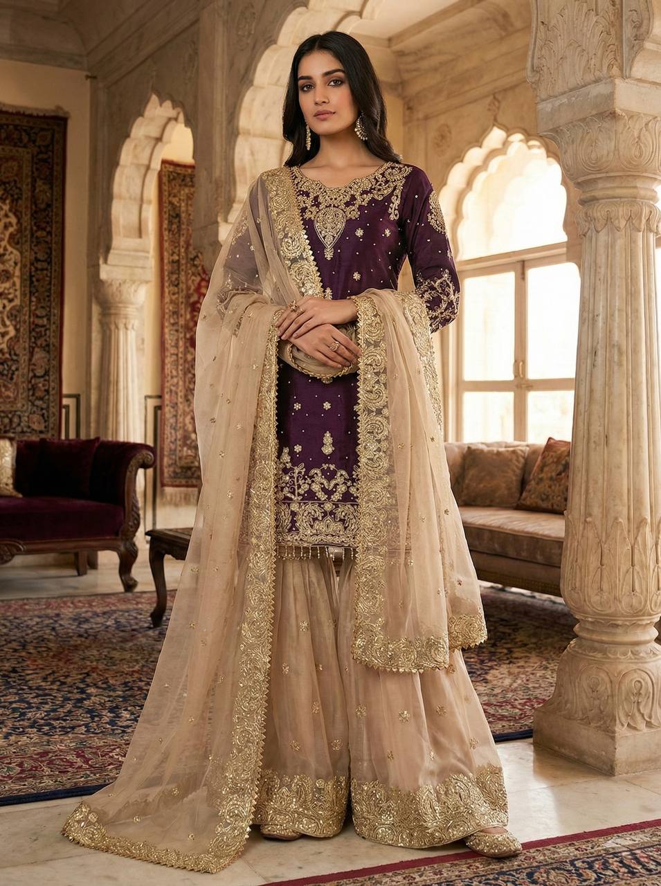 Azirra Dori Spark Sharara Set