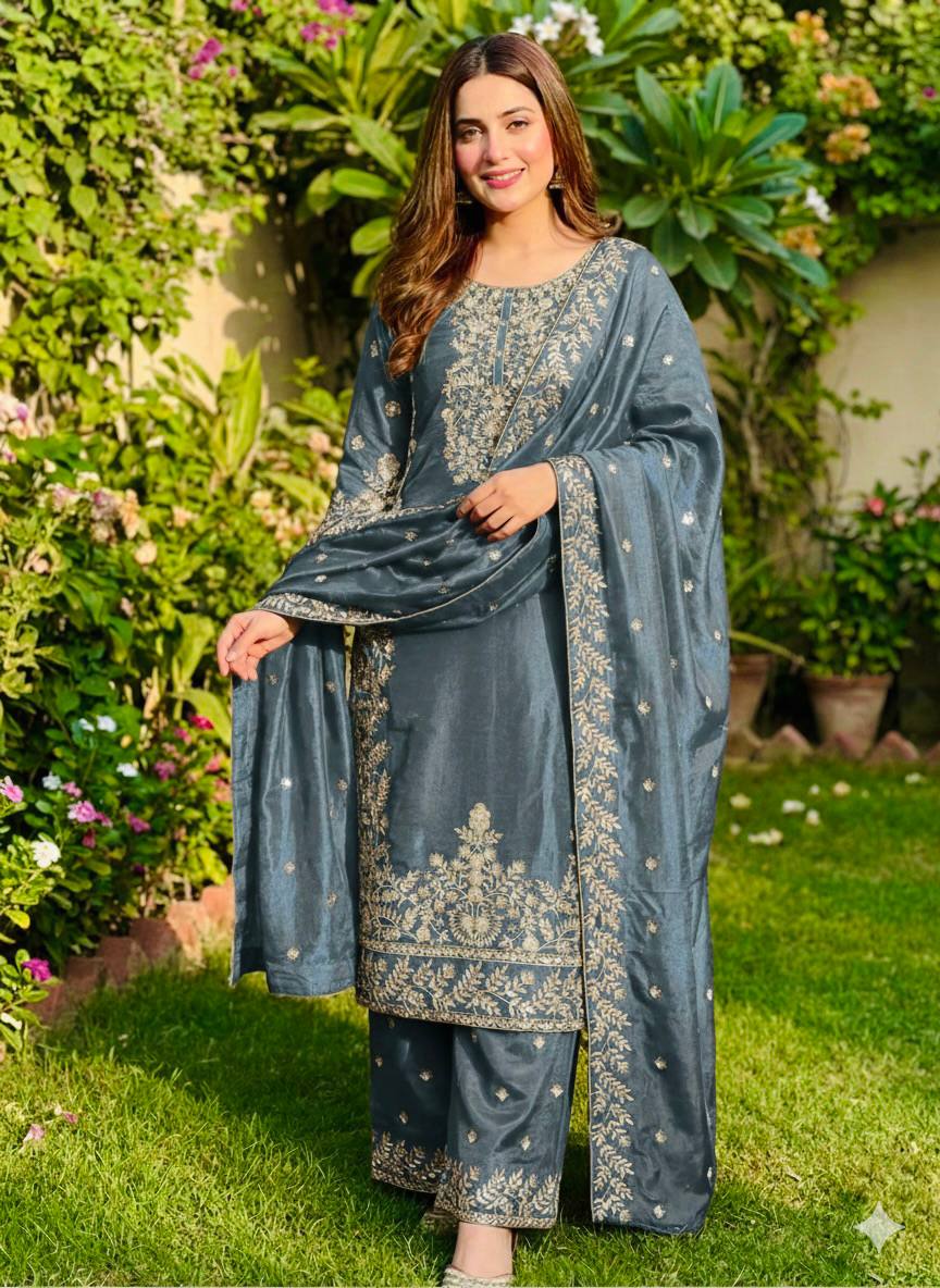 Zynera Gmy Silk Luxe Palazzo Set