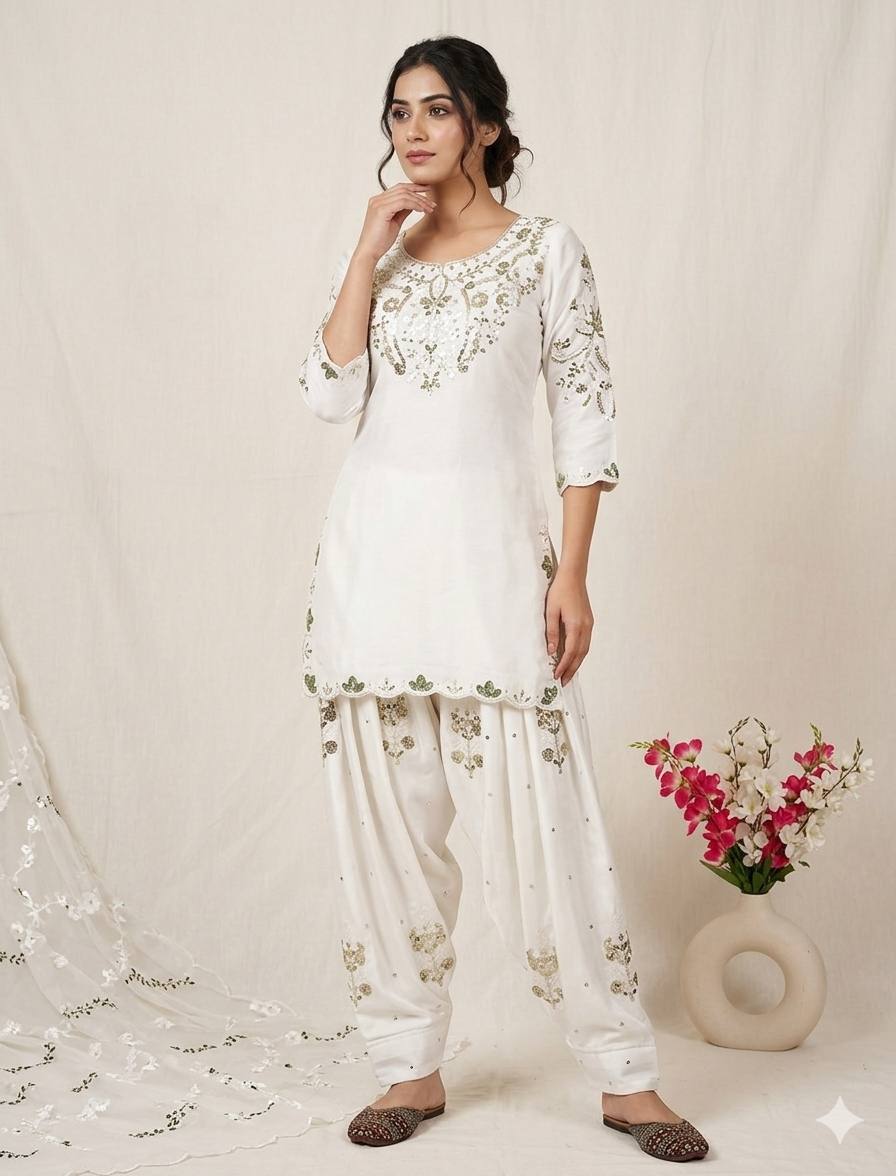 Alina Japan Satin Embroidered Farshi Set