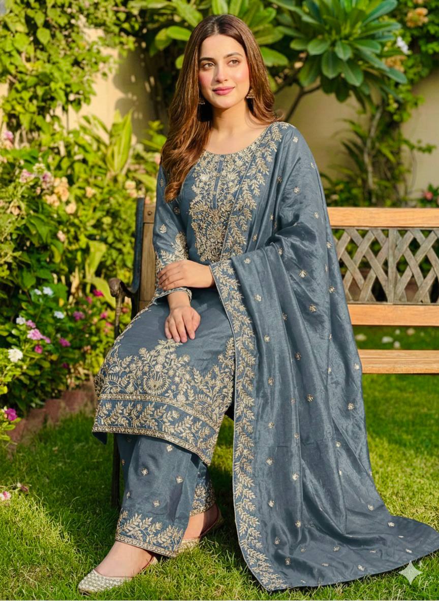 Zynera Gmy Silk Luxe Palazzo Set