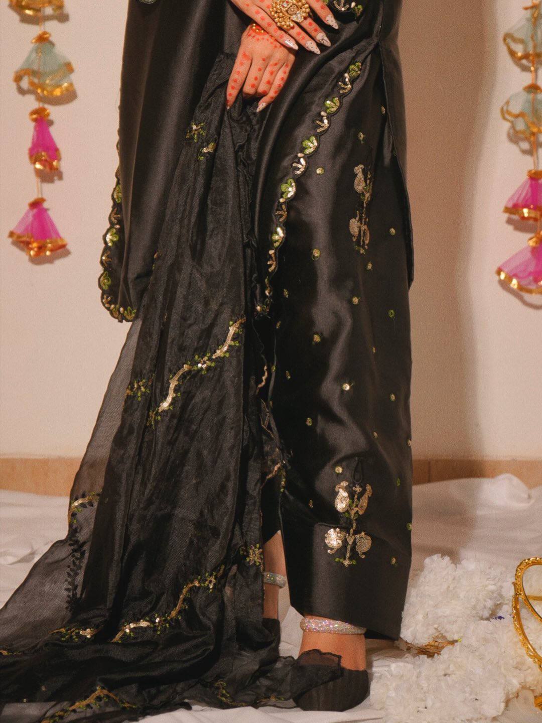 Alina Japan Satin Embroidered Farshi Set