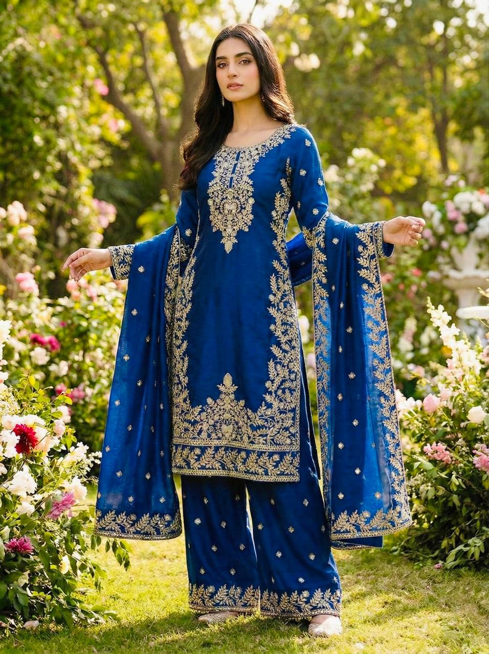 Zynera Gmy Silk Luxe Palazzo Set