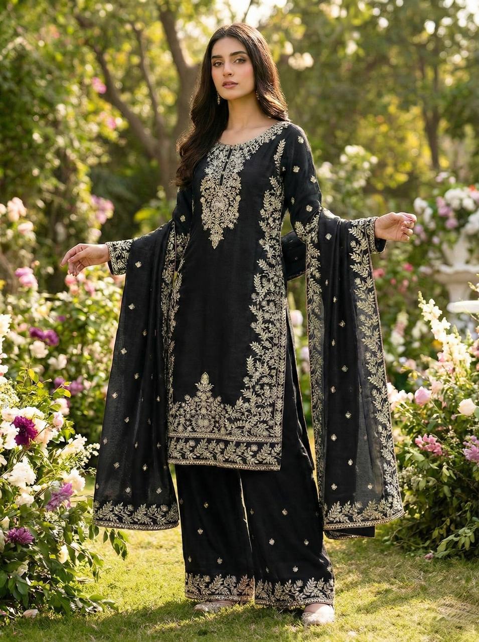 Zynera Gmy Silk Luxe Palazzo Set