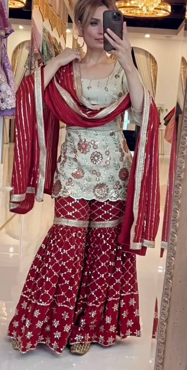 Zyvera Shine Sharara Set