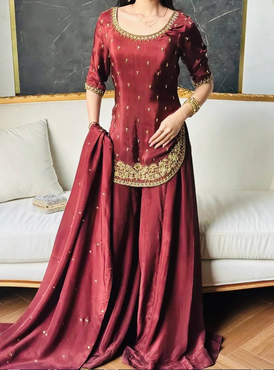 Avenira Silk Charm Palazzo Set