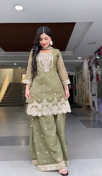 Zelvara Shine Sharara Set