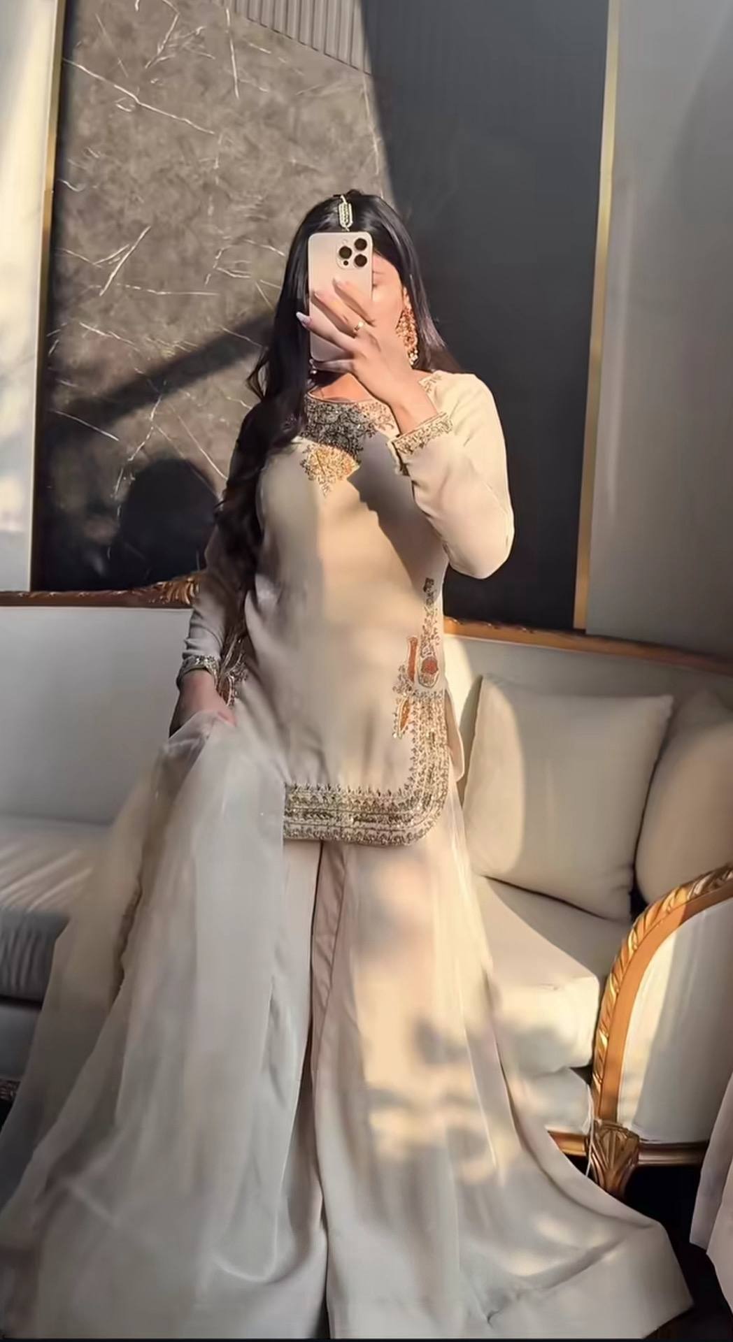 Avelira Satin Glow Sharara Set
