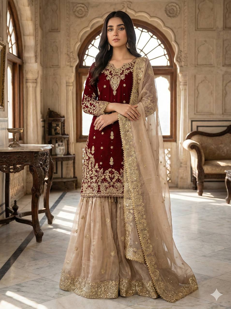 Azirra Dori Spark Sharara Set
