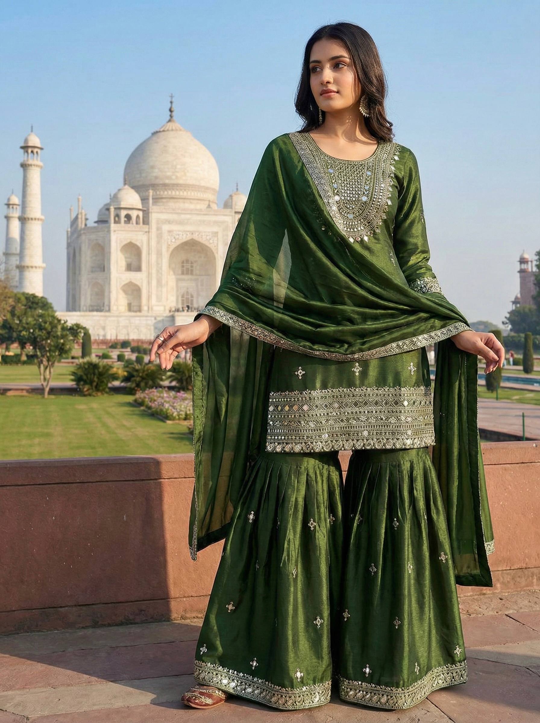 Mirzara Mirror Glow Sharara Set