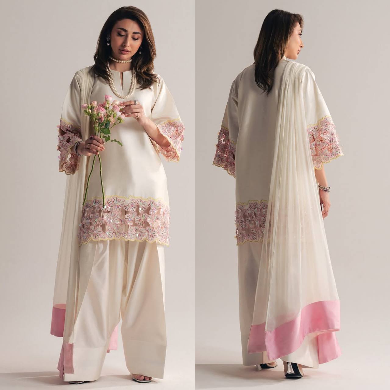 Saaniya Moti Crep Farshi Set
