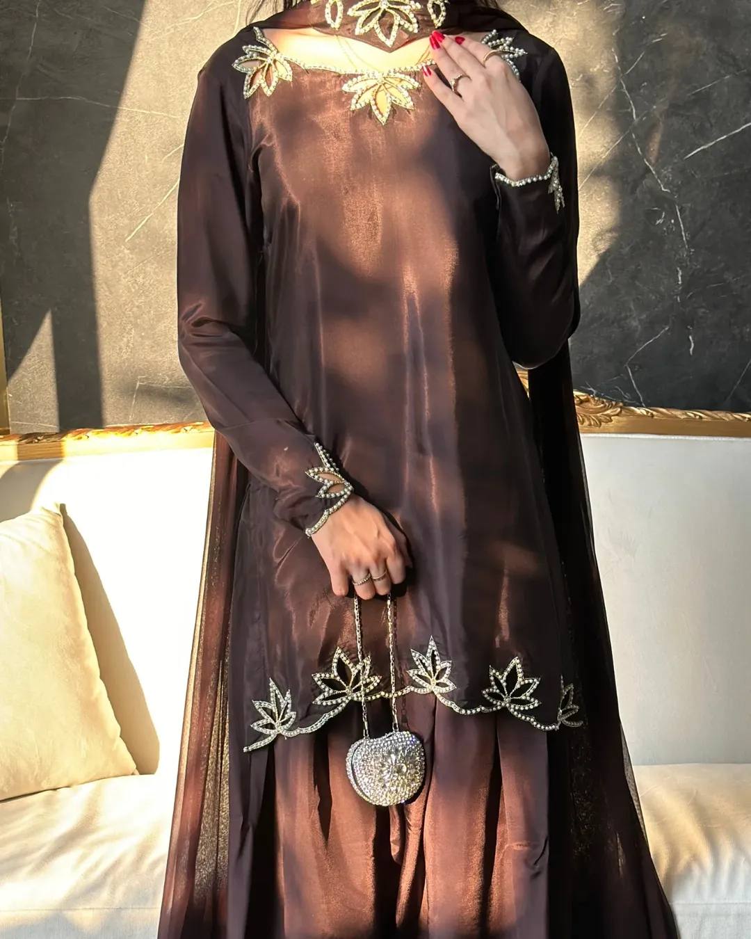 Zeraya Crep Moti Farshi Set