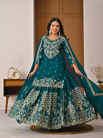 Azelra Chinnon Zari Lehenga Set