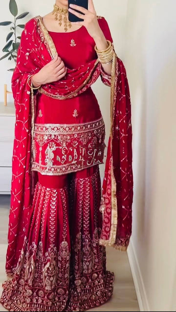 Azeeva Chinon Thread Sharara Set