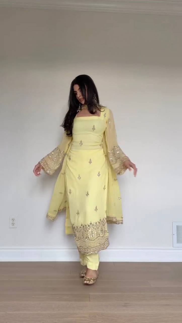 Zivara Georgette Thread Pant Set