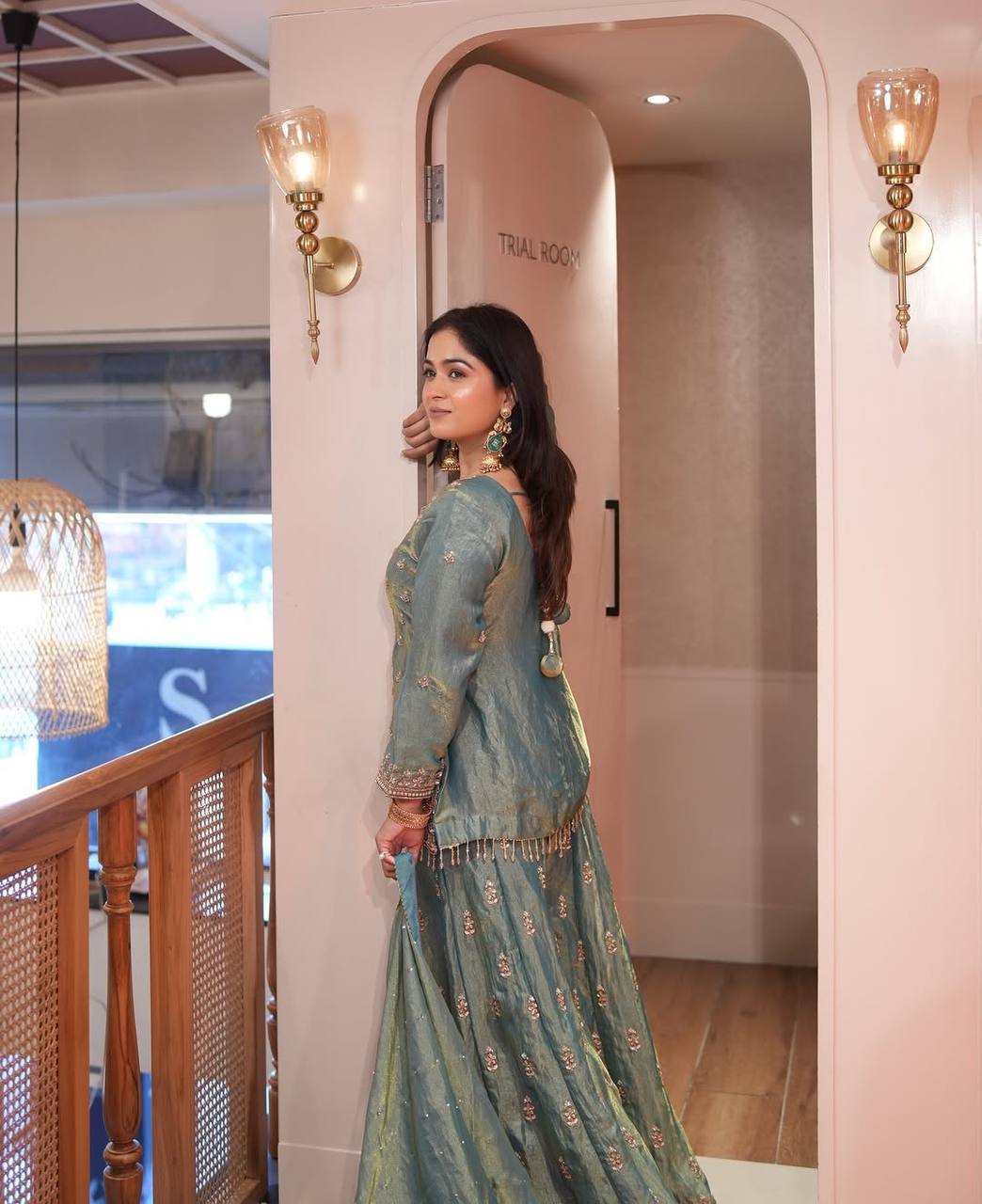 Zorevia Fendy Silk Royal Sharara Set