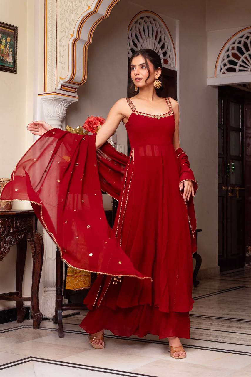 Mirraya Georgette Mirror Work Suit Set