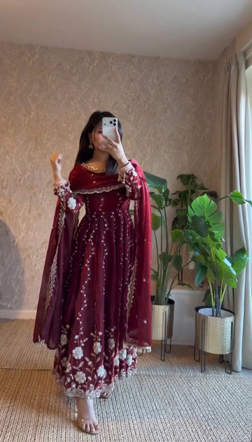 Elmira Fendy Silk Anarkali Set