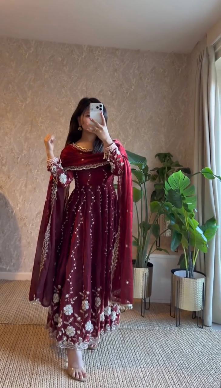 Elmira Fendy Silk Anarkali Set