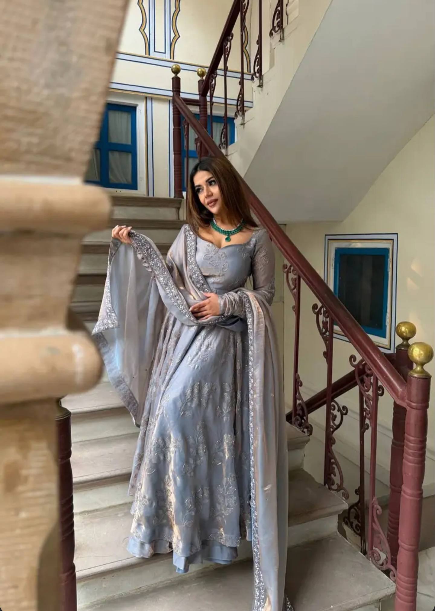 Hooriya Bits Hand Work Anarkali Suit Set