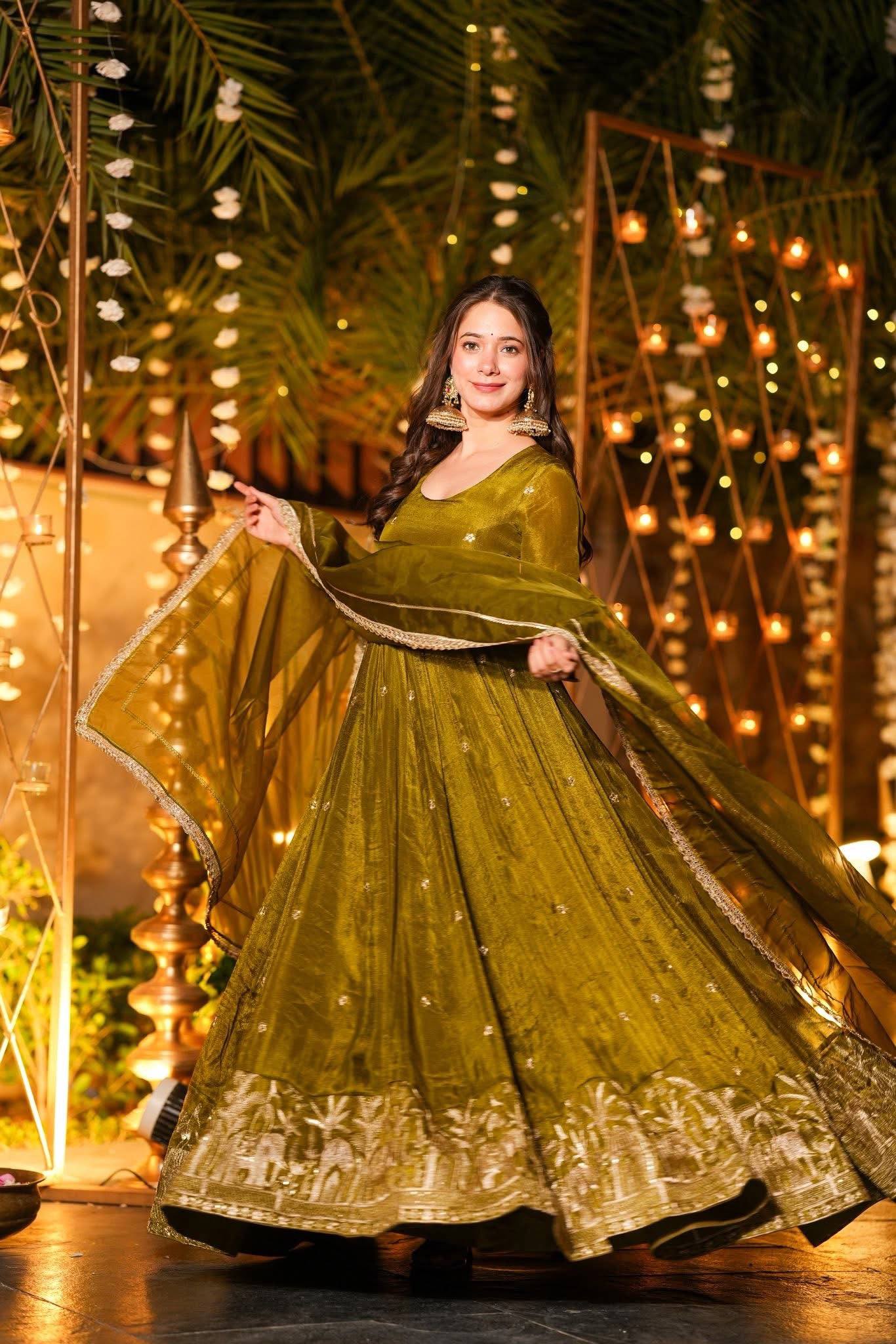 Ruviera Crunchy Silk Anarkali Set