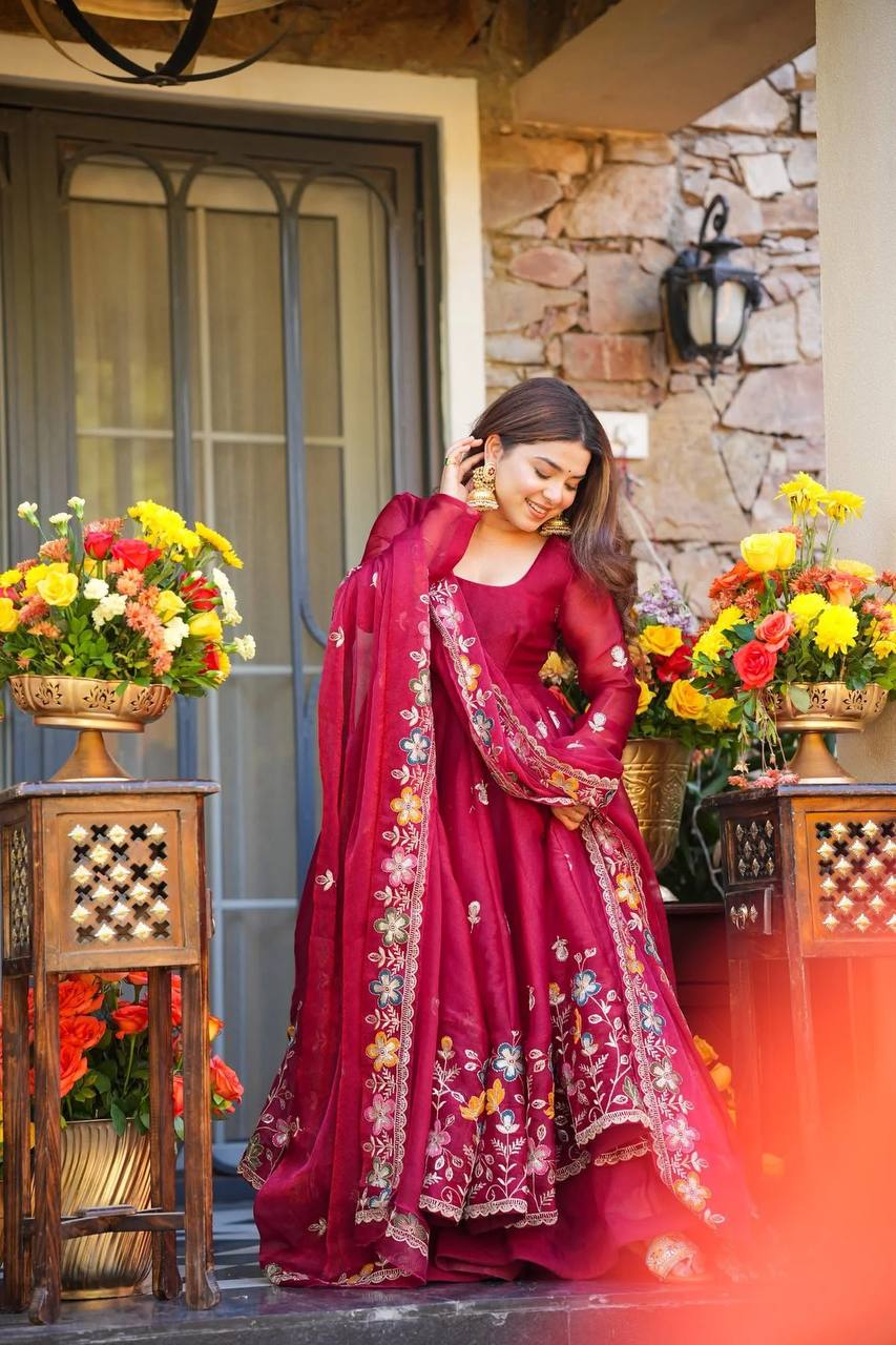 Vinya Blossom Anarkali Suit Set