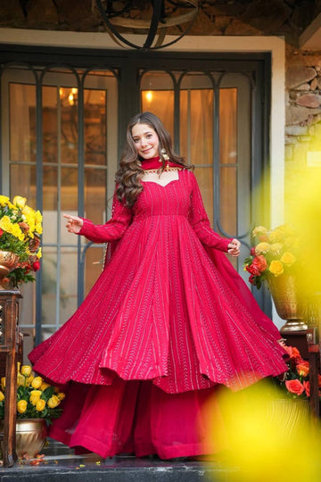 Myra Embroidered Georgette Suit Set