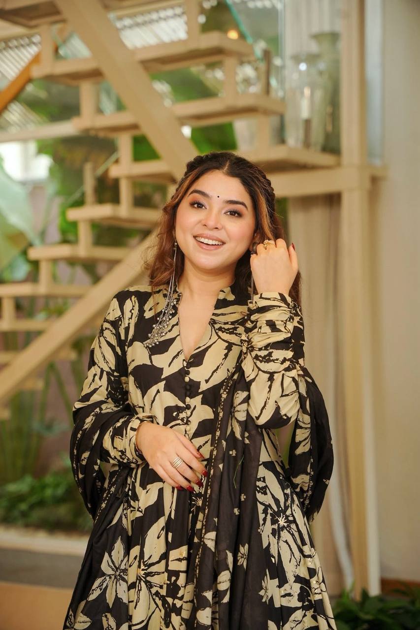Myra Maslin Cotton Digital Print Anarkali Set