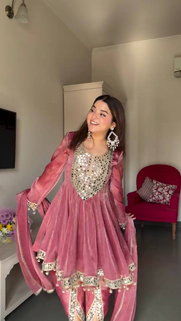 Aaira Meher Mirror Work Dhoti Style Suit Set