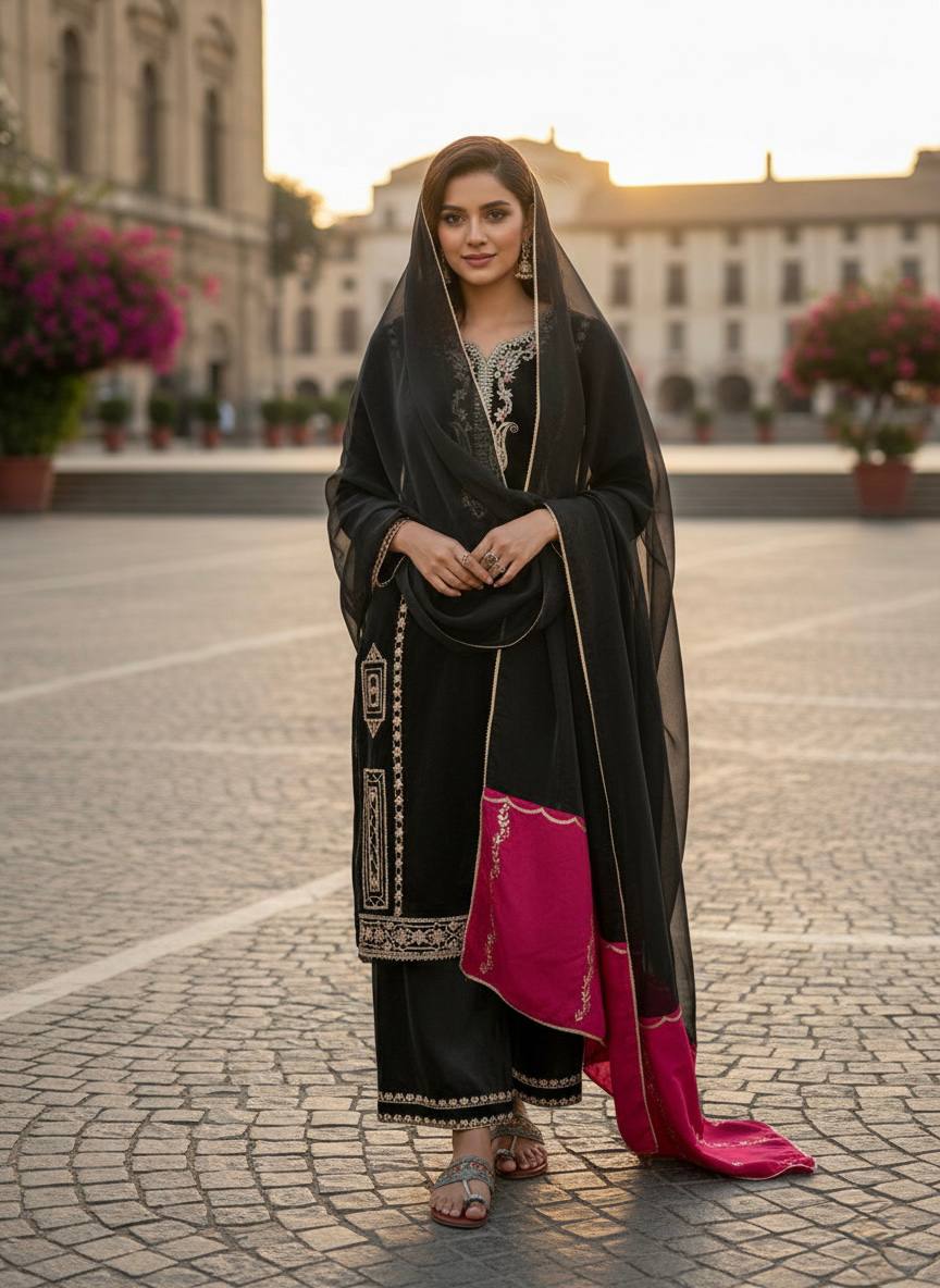 Eshaal Luxe Silk Palazzo Set