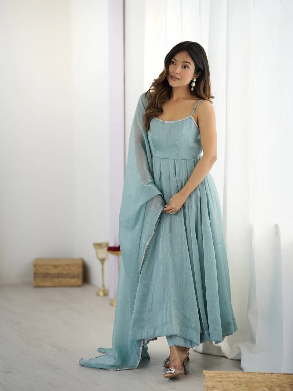 Zehra Glam Crunch Silk Set