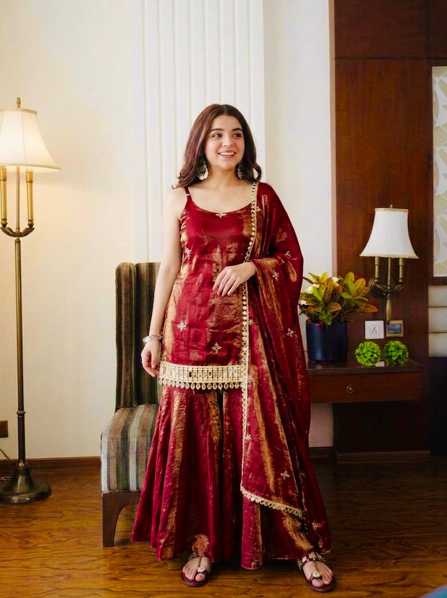 Jassica Sea Green Sharara Set