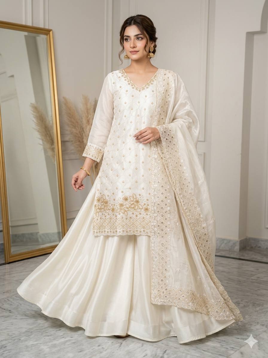 Anaya Ivory Palazzo Set