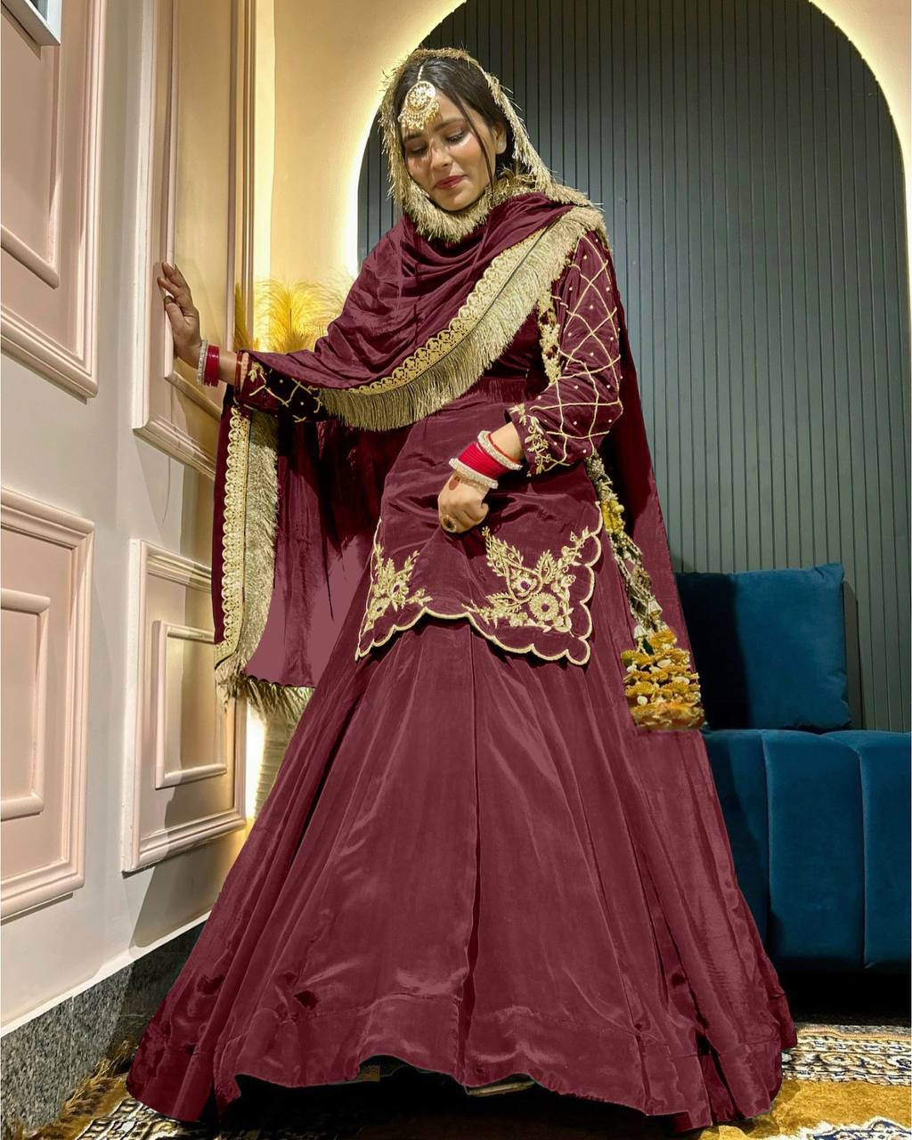 Meherza Luxe Crepe Lehenga Set