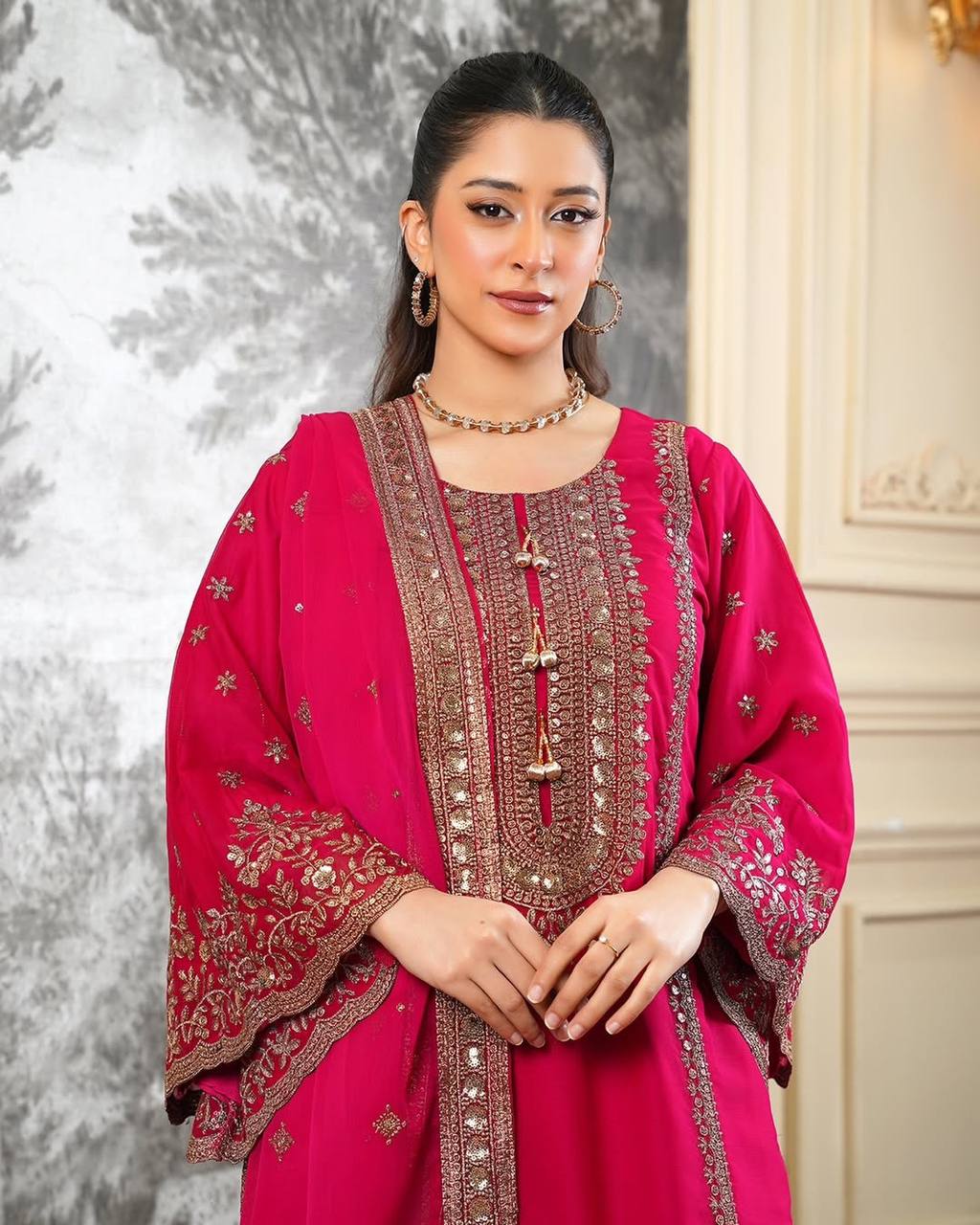 Eira Zohra Embroidered Fendy Sharara Suit Set