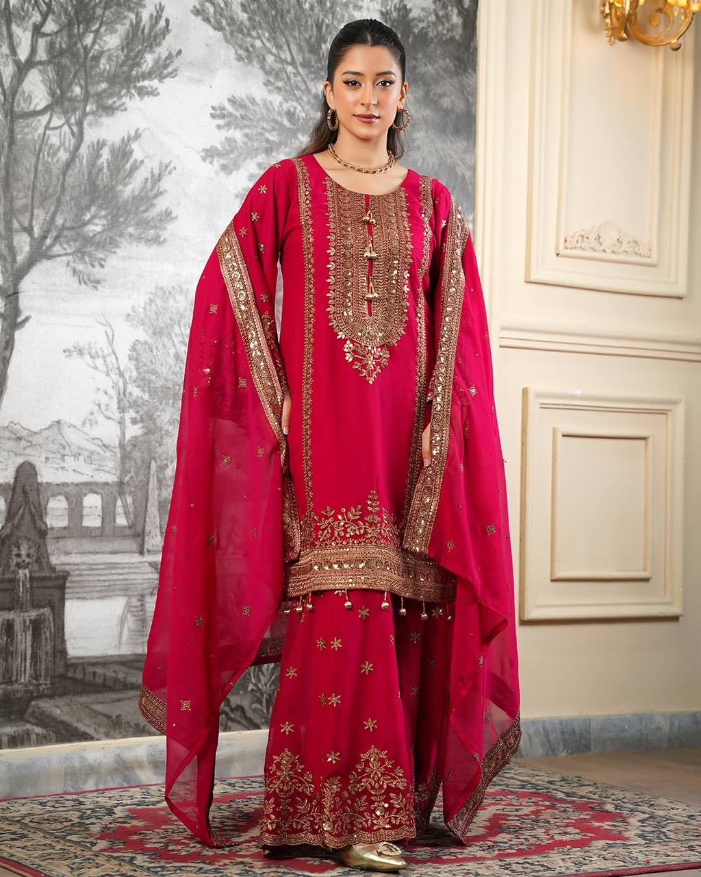Eira Zohra Embroidered Fendy Sharara Suit Set