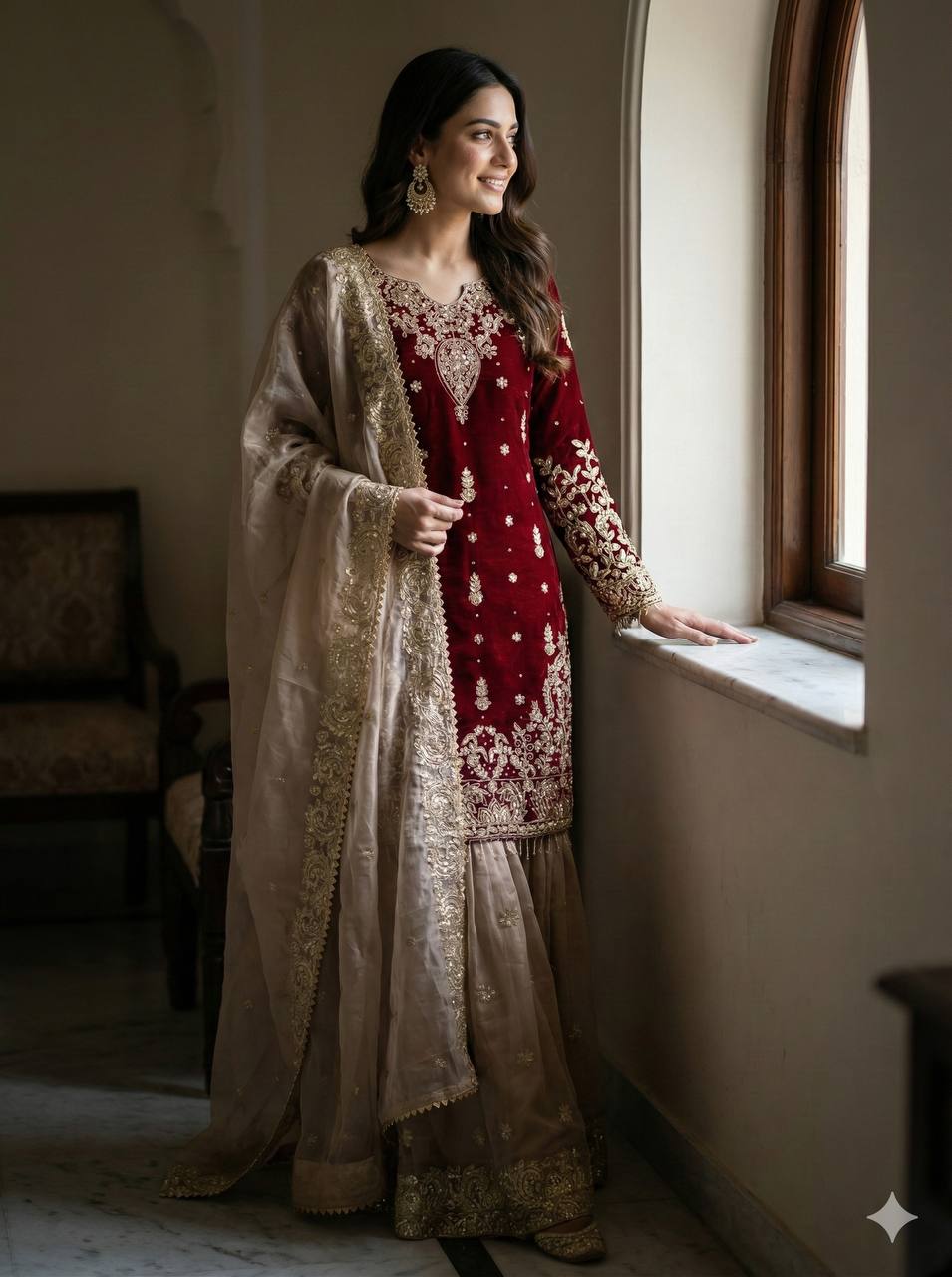 Azirra Dori Spark Sharara Set