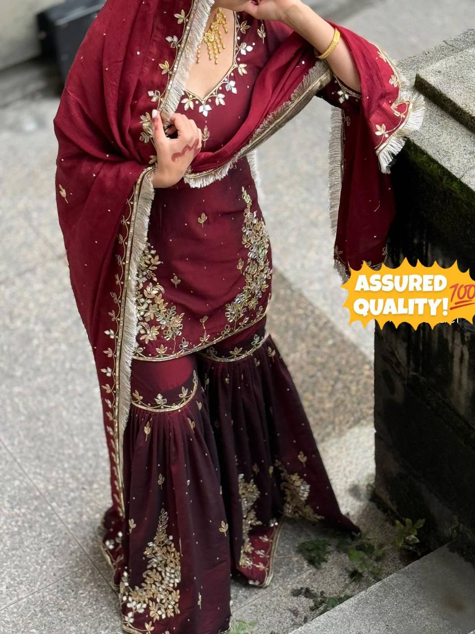 Ruzaira Mirror Elegance Sharara Set
