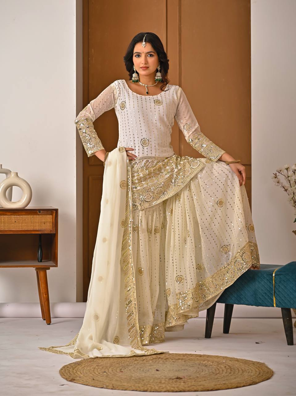 Meher Fox Georgette Sharara Set