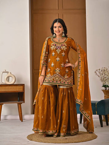 Arezia Fandy Silk Sharara Set