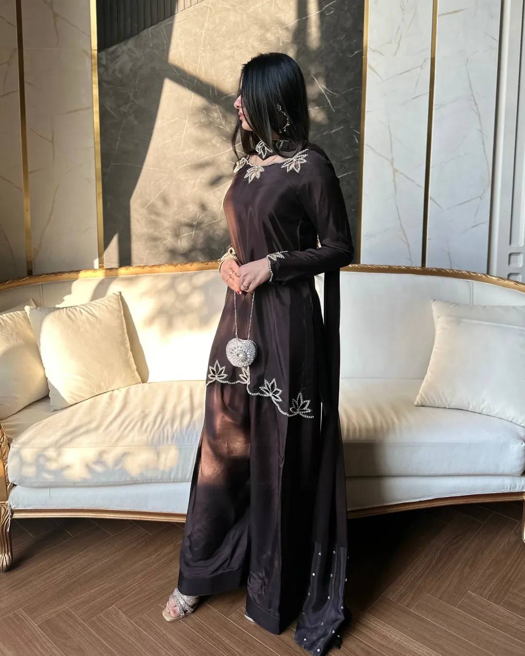 Zeraya Crep Moti Farshi Set